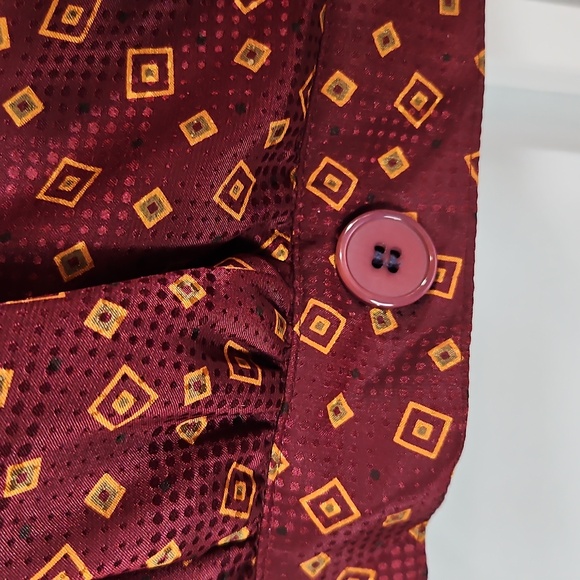 Vintage Christian Dior Women's Burgundy Pattered Padded Cropped Jacket Size 6 - Picture 6 of 11